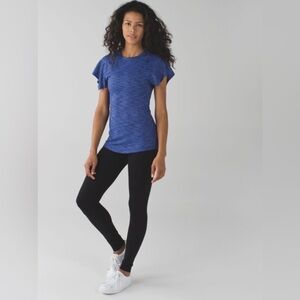 Lululemon & Go Take Off Short Sleeve Blue Shirt